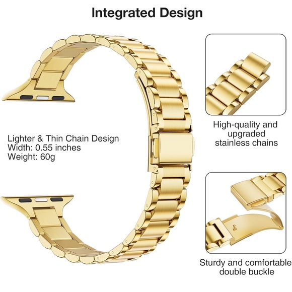 Thin Metal Bands Compatible with Apple Watch Band - Picture 2 of 5